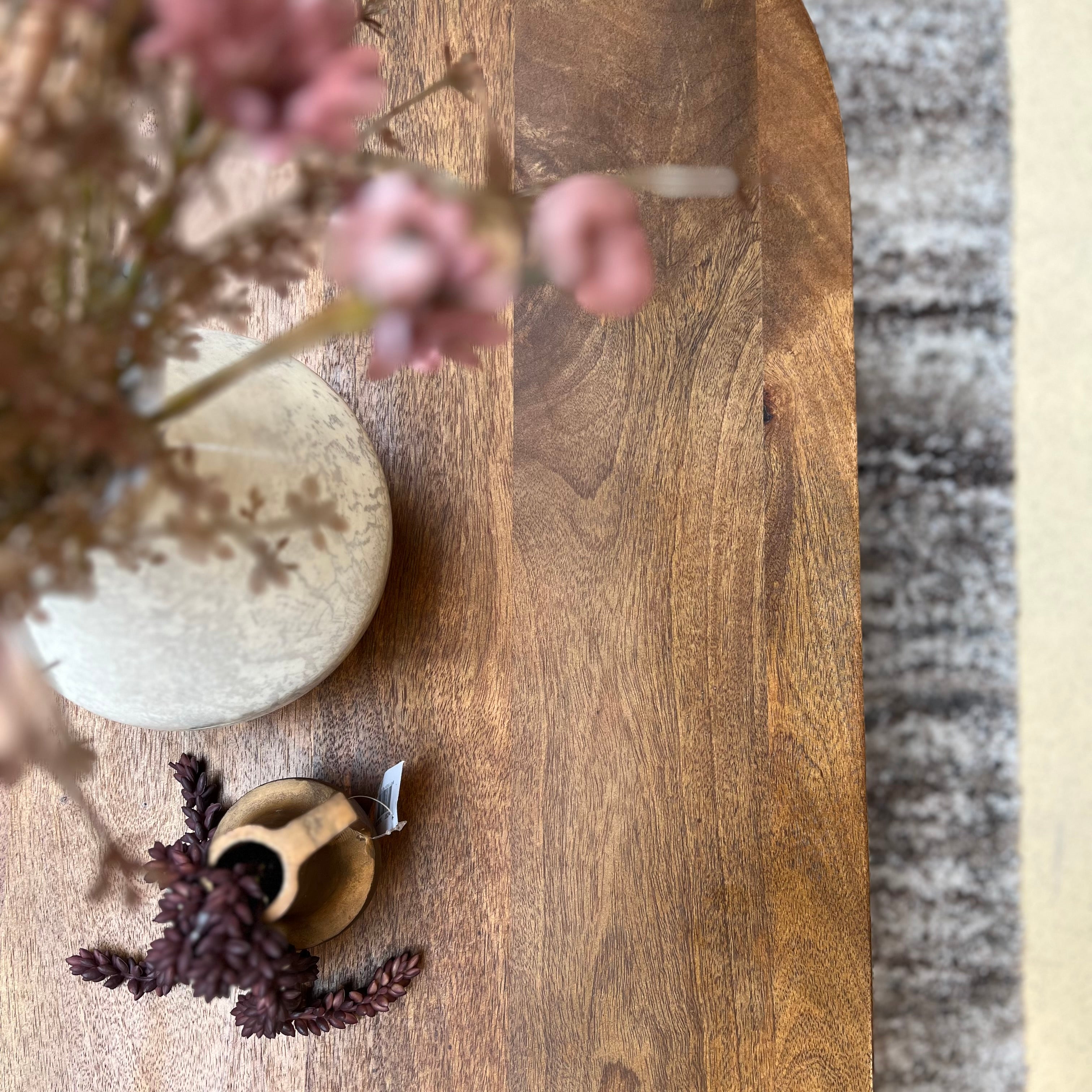 Salontafel Ovaal Mangohout Walnoot 120 cm