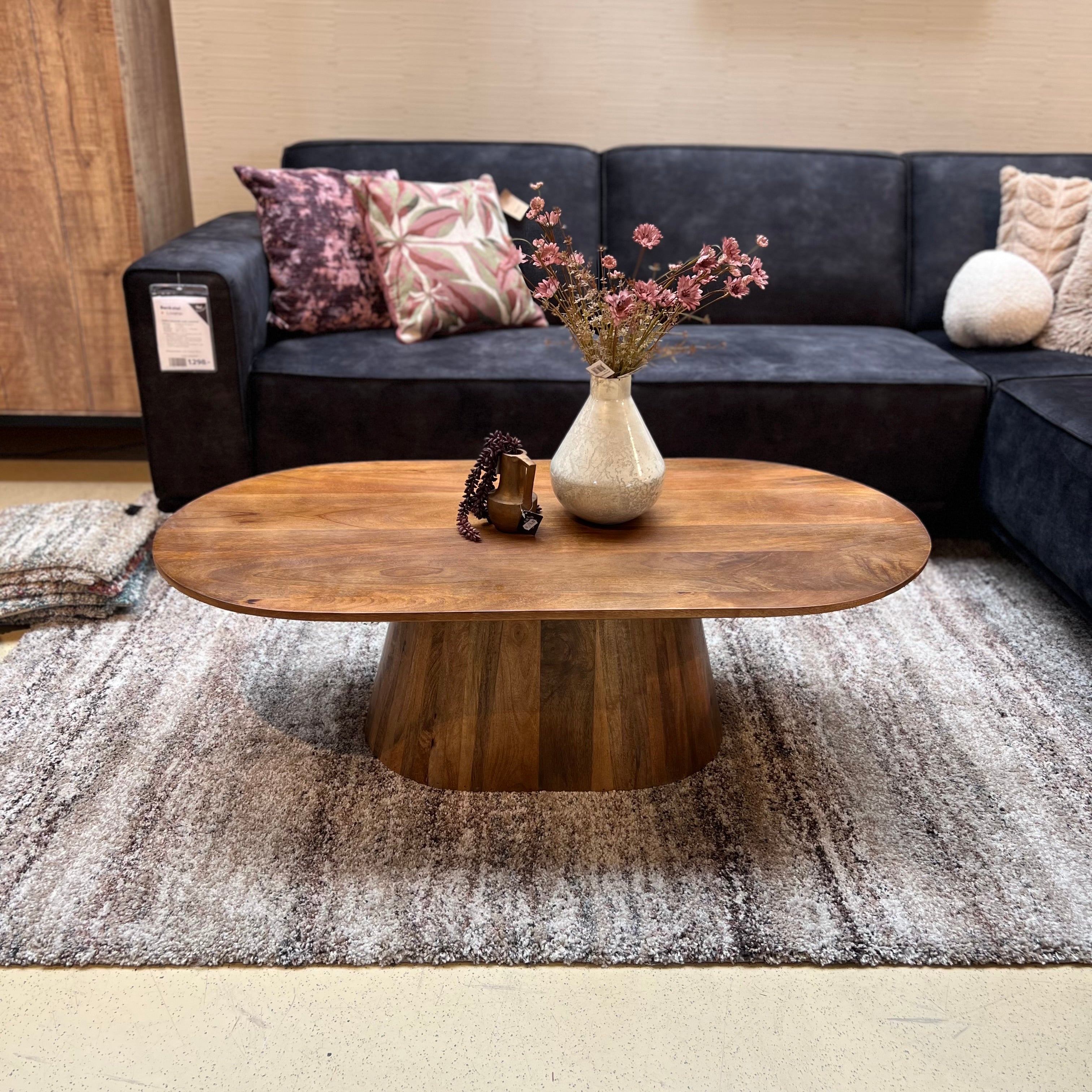 Salontafel Ovaal Mangohout Walnoot 120 cm