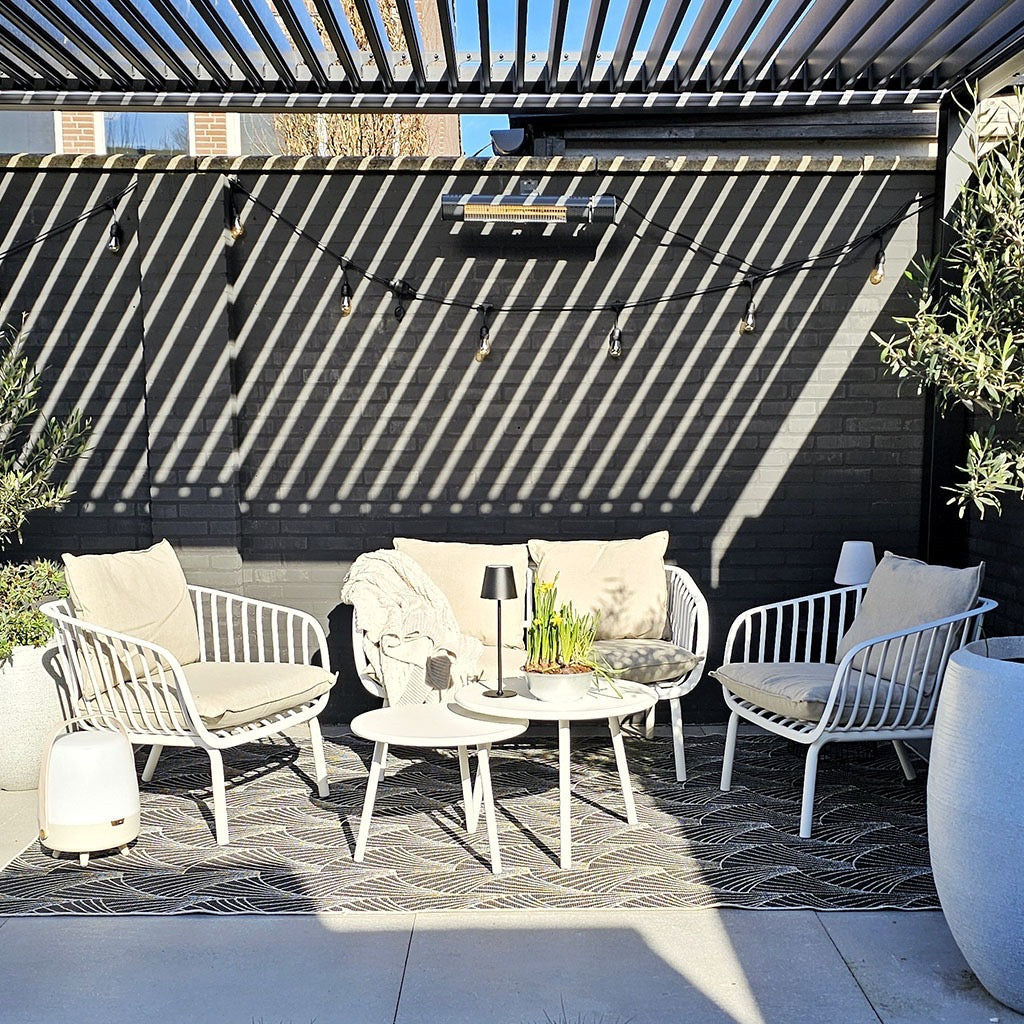 Tuinset Luka Wit – Complete Loungeset met Kussens – Modern & Onderhoudsvrij