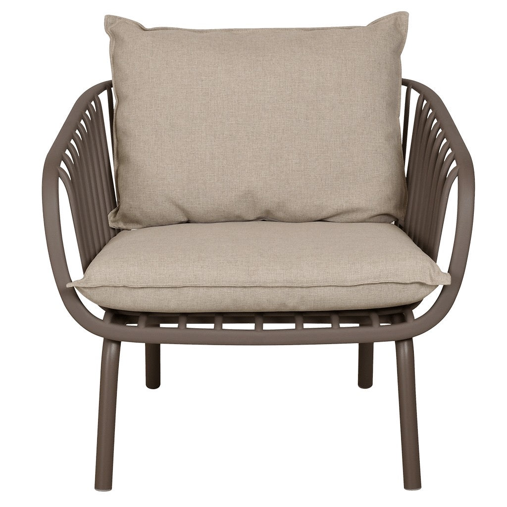 Tuinset Luka Taupe / Grijs – Complete Loungeset met Kussens – Modern & Onderhoudsvrij