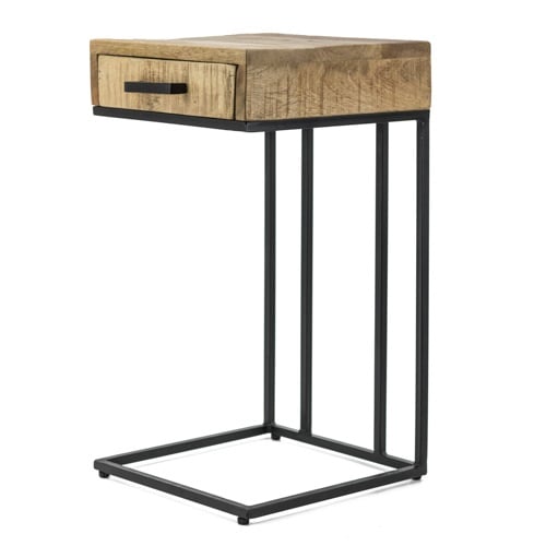 Bijzettafel met lade - Mangohout - Afgeprijsd