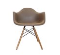 Eetkamerstoel Kunstof zitting stoel - Bruin
