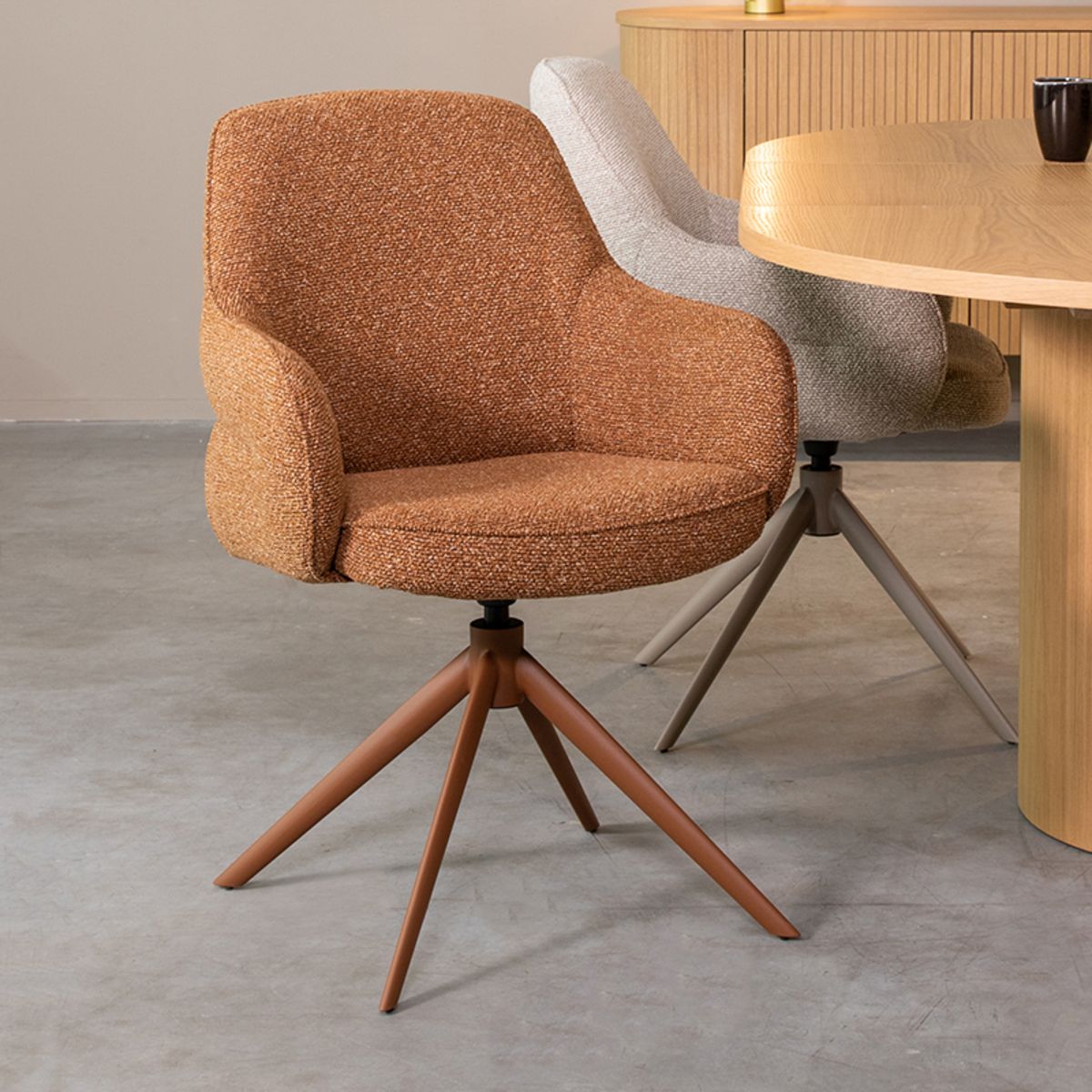 Eetkamerstoel Bern - Coral Royal Boucle | Coral Metaal