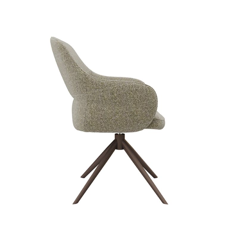 Eetkamerstoel Bern - Mushroom Royal Boucle | Brons Metaal