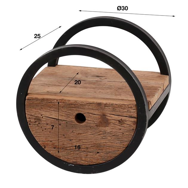 Wandschap circular Ø30 met lade