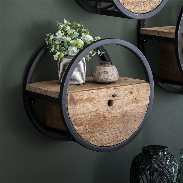 Wandschap circular Ø40 met lade