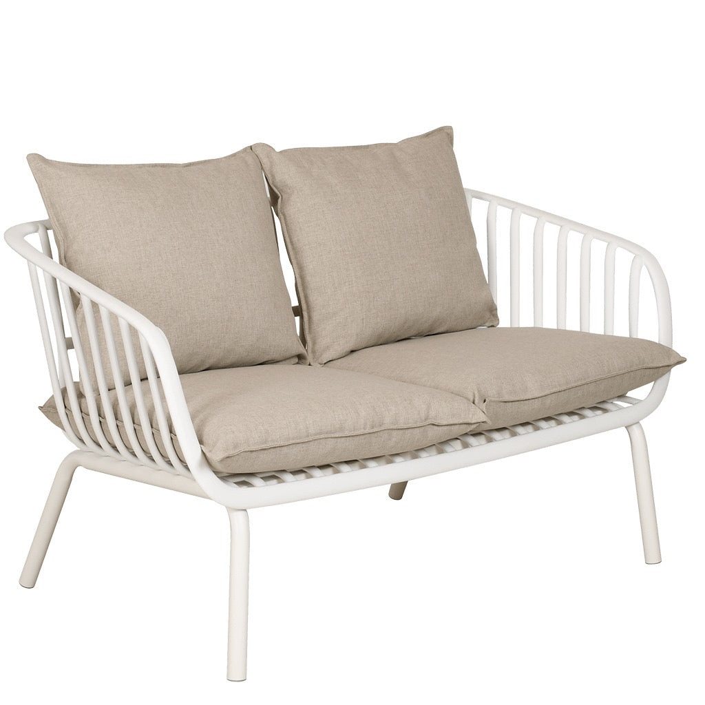Tuinset Luka Wit – Complete Loungeset met Kussens – Modern & Onderhoudsvrij