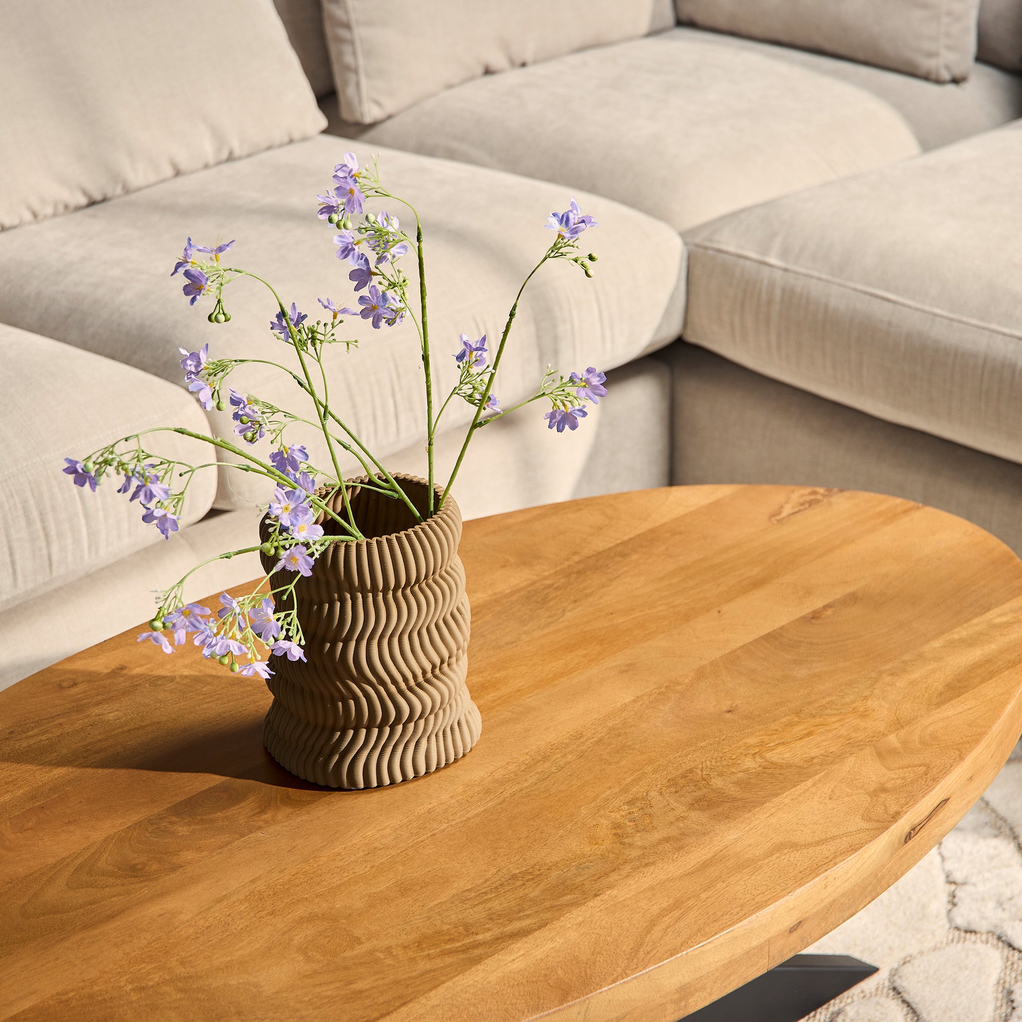 Salontafel Ovaal | 130 cm | Mangohout / Metaal