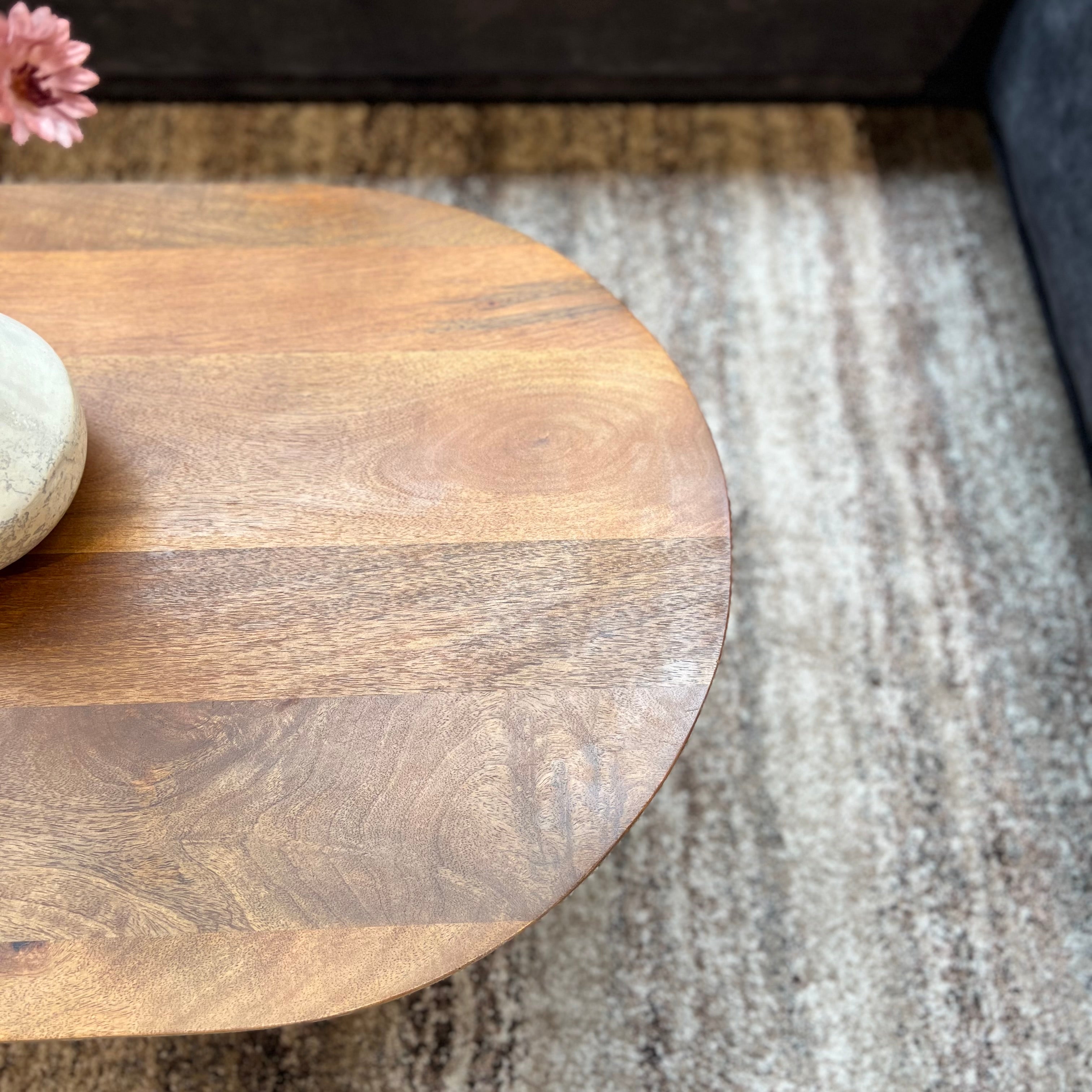 Salontafel Ovaal Mangohout Walnoot 120 cm
