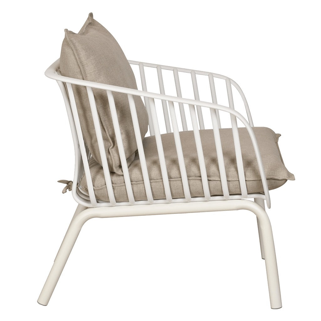 Tuinset Luka Wit – Complete Loungeset met Kussens – Modern & Onderhoudsvrij