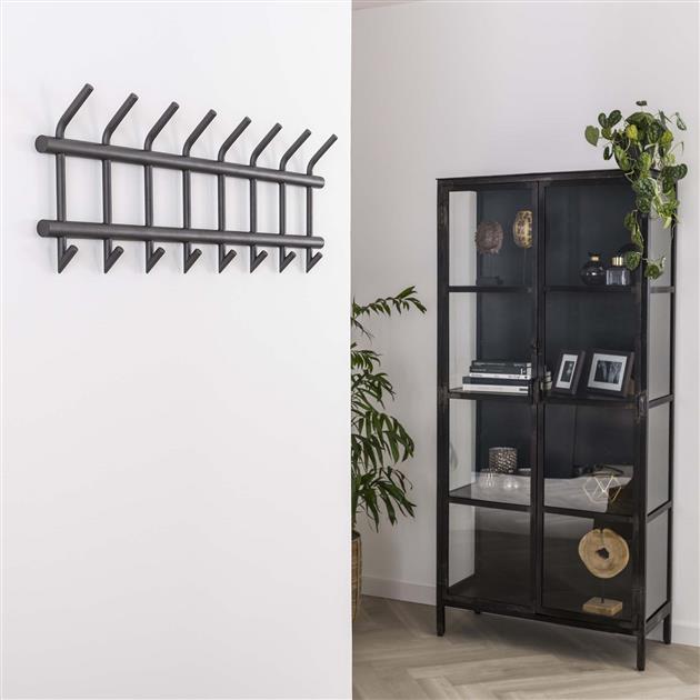 Garderobe 8 haaks breed ronde buis