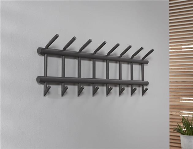 Garderobe 8 haaks breed ronde buis