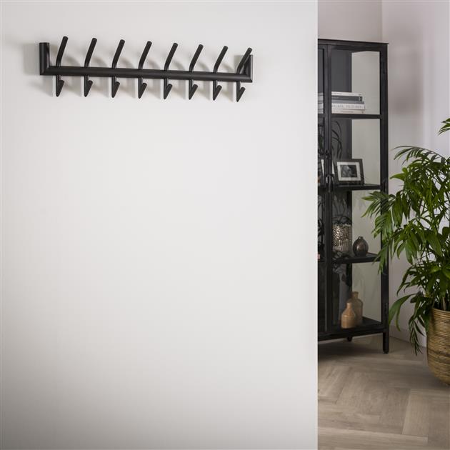 Garderobe 2x8 haaks ronde buis