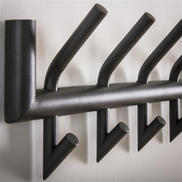 Garderobe 2x8 haaks ronde buis