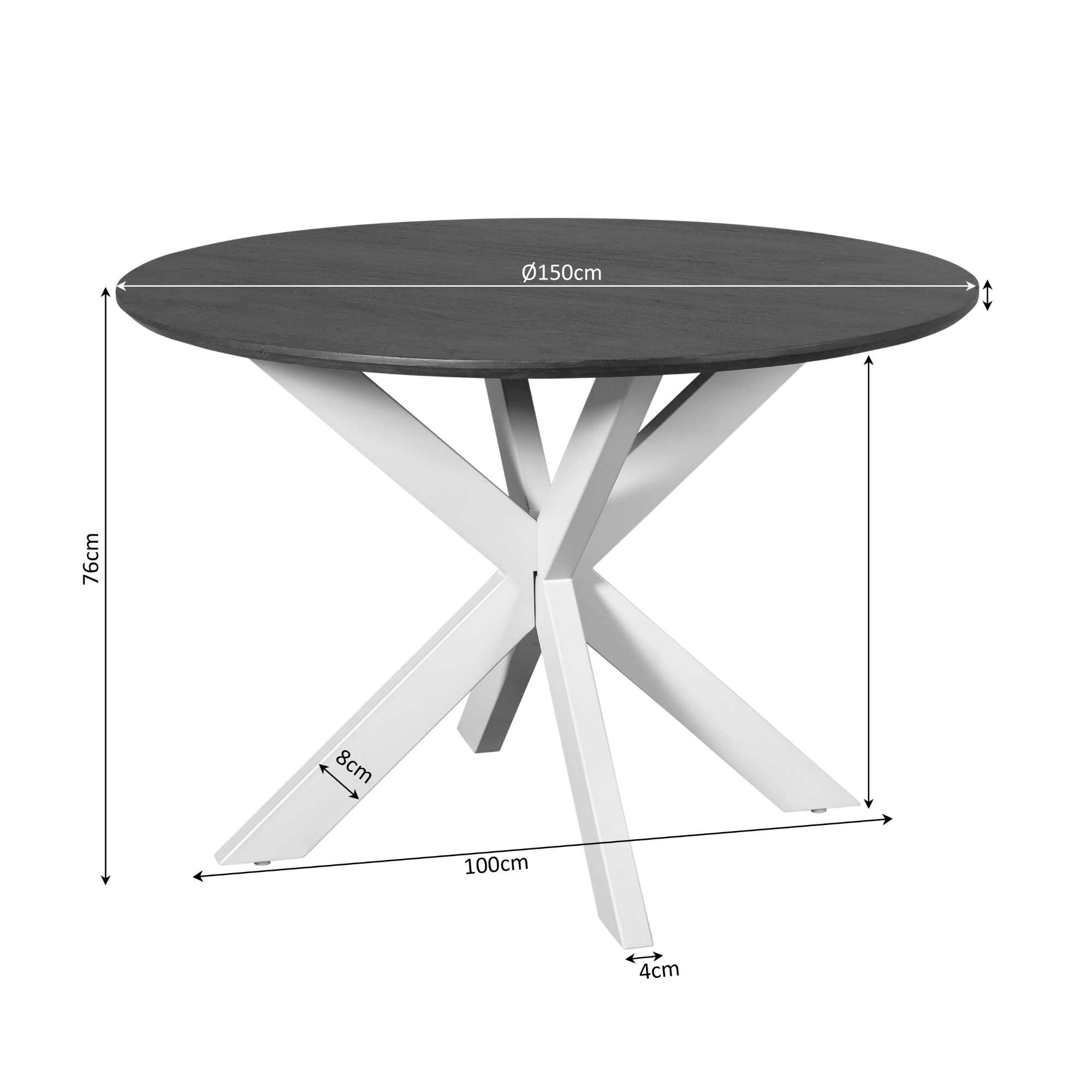 Eettafel Madison Brown | 150 cm | Poot Sand