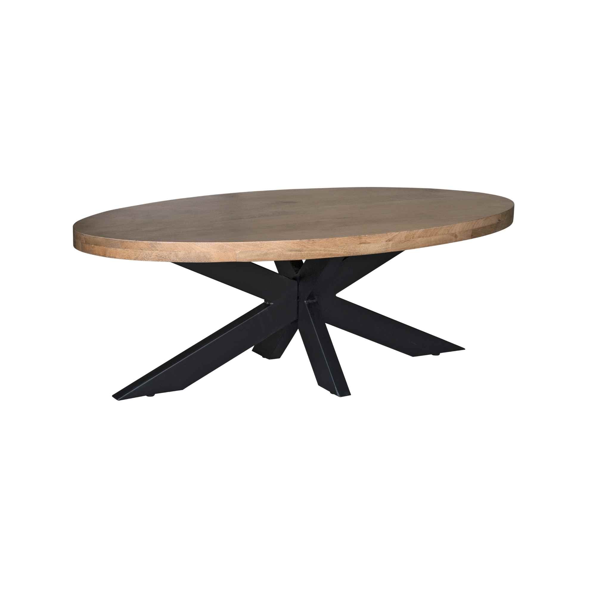Salontafel Ovaal | 130 cm | Mangohout / Metaal