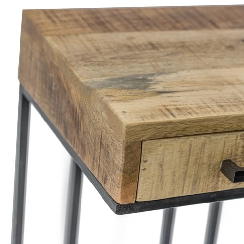 Bijzettafel met lade - Mangohout - Afgeprijsd