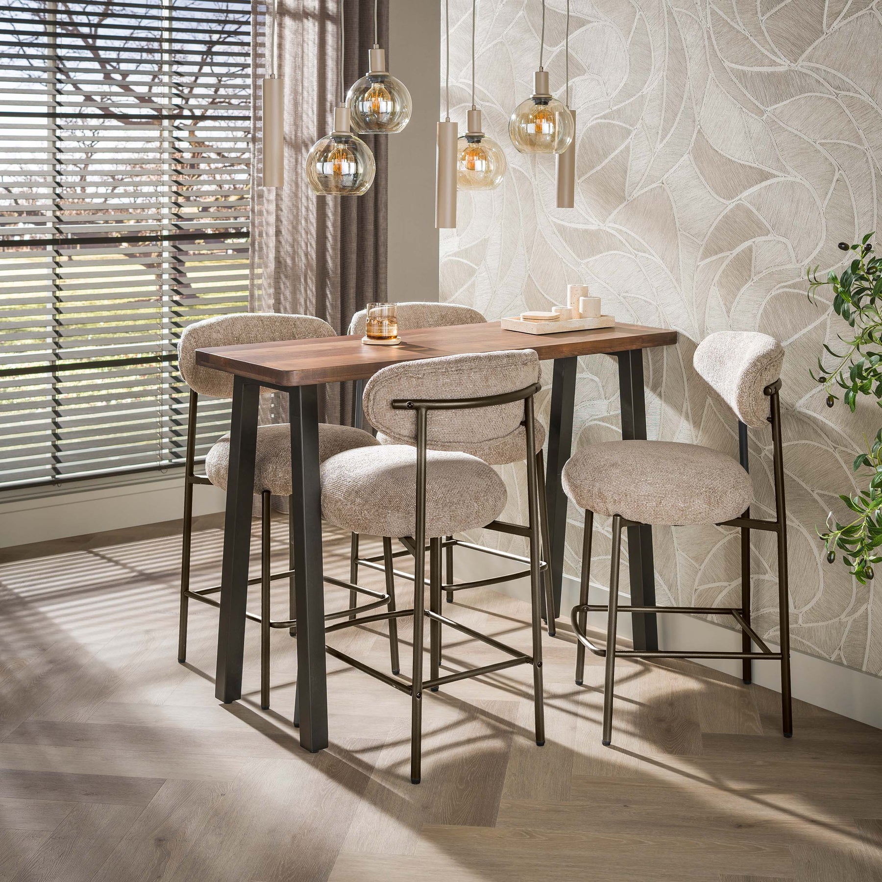 Bartafel Edge Pure 130cm / Massief acacia bruin