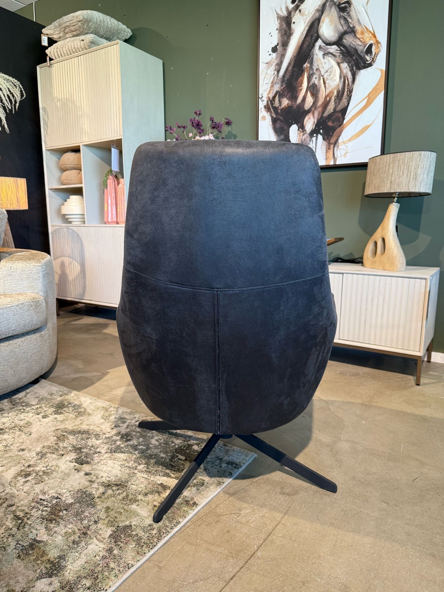 Fauteuil Hampton - Microleder Antraciet 67