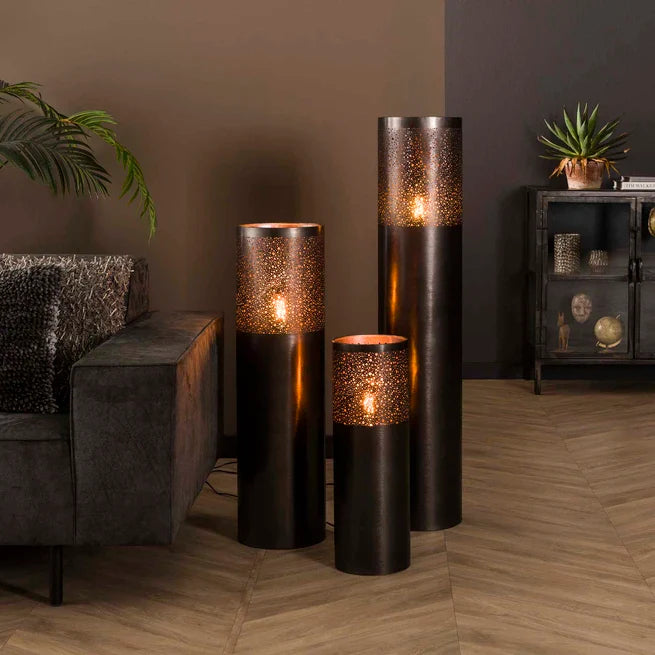 Vloerlamp set I Zwart I Nikkel I set van 3