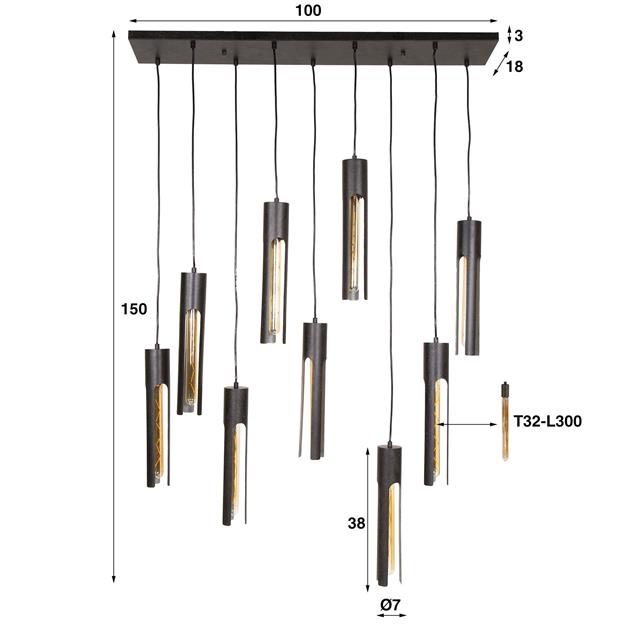 Hanglamp 5+4 tube