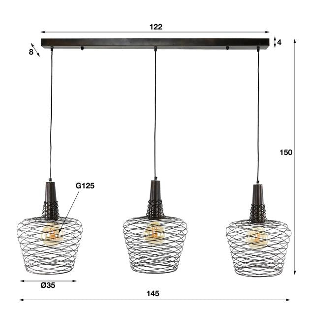 Hanglamp 3L accent
