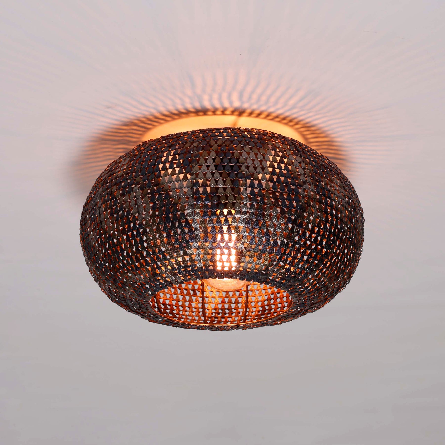 Plafondlamp Armor 1-lichts / Zwart bruin