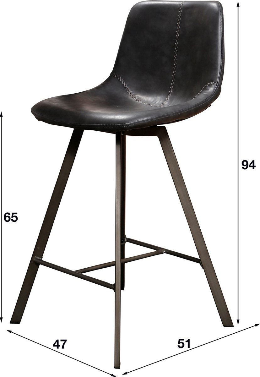 Barstoel zig-zag I Zwart