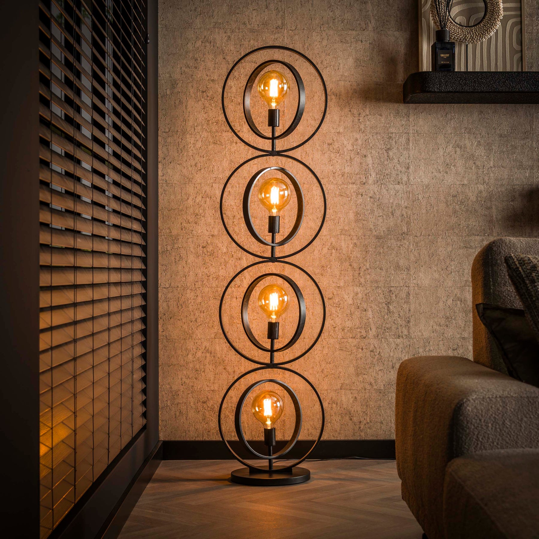 Vloerlamp Turn Around 4-lichts / Charcoal