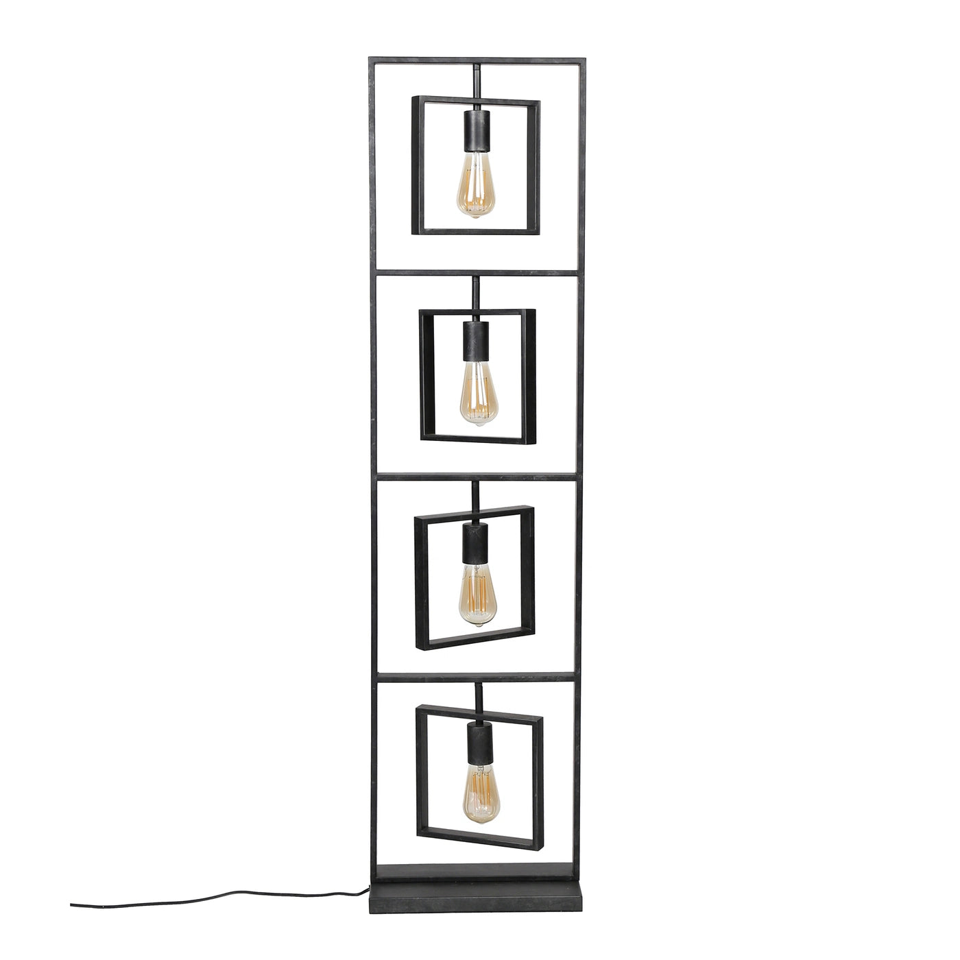 Vloerlamp Turn Square 4-Lichtbronnen Charcoal