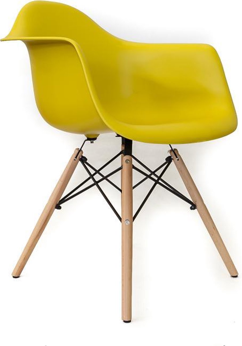 Eetkamerstoel Kunstof zitting stoel - Okergeel