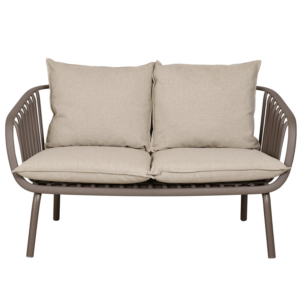 Tuinset Luka Taupe / Grijs – Complete Loungeset met Kussens – Modern & Onderhoudsvrij