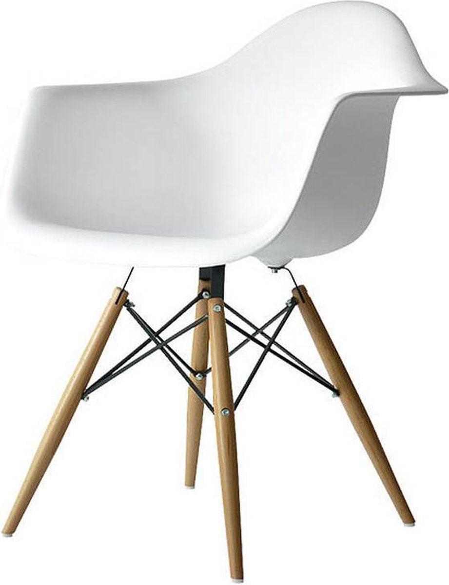 Eetkamerstoel Kunstof zitting stoel - Wit