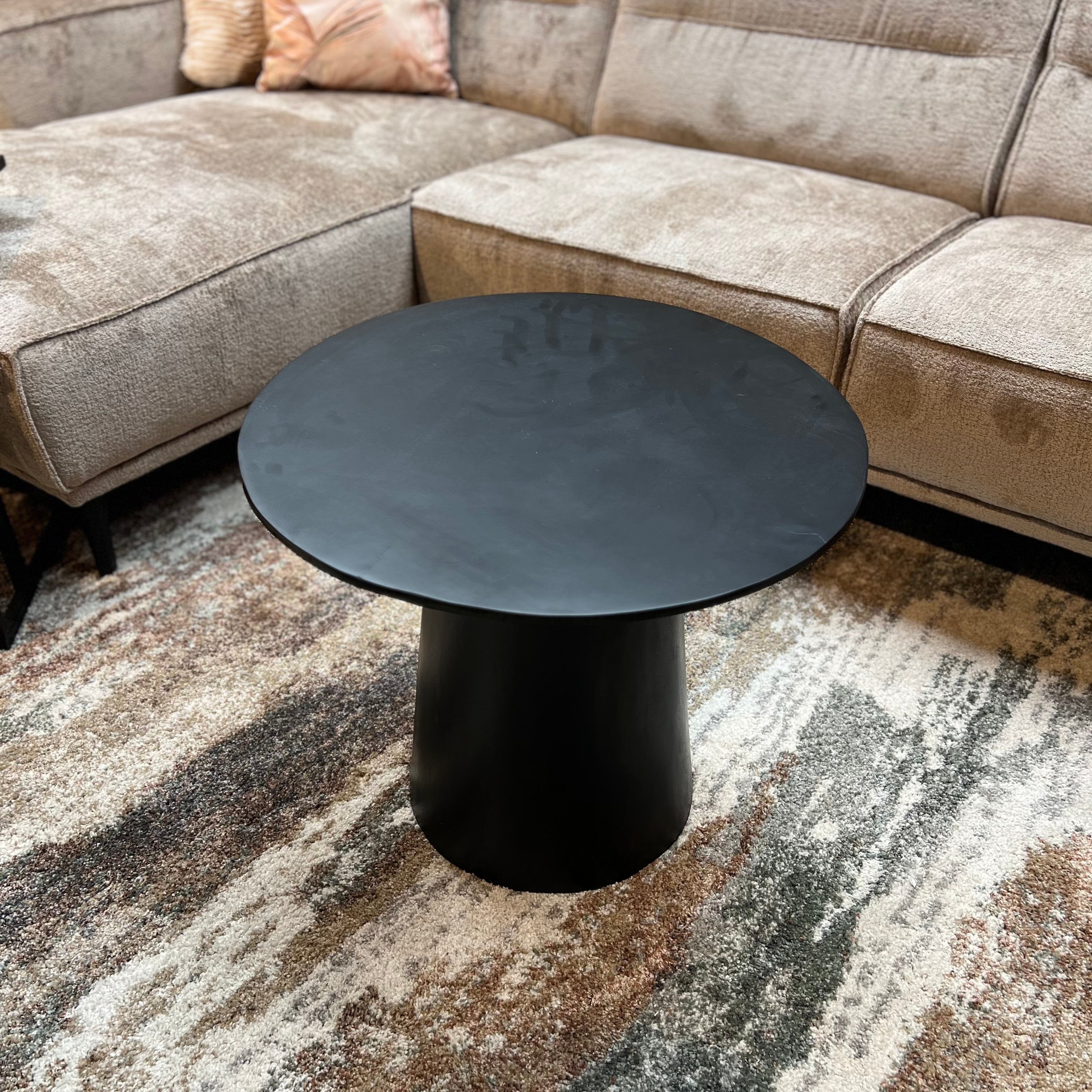 Ronde Salontafel Zwart 60 cm