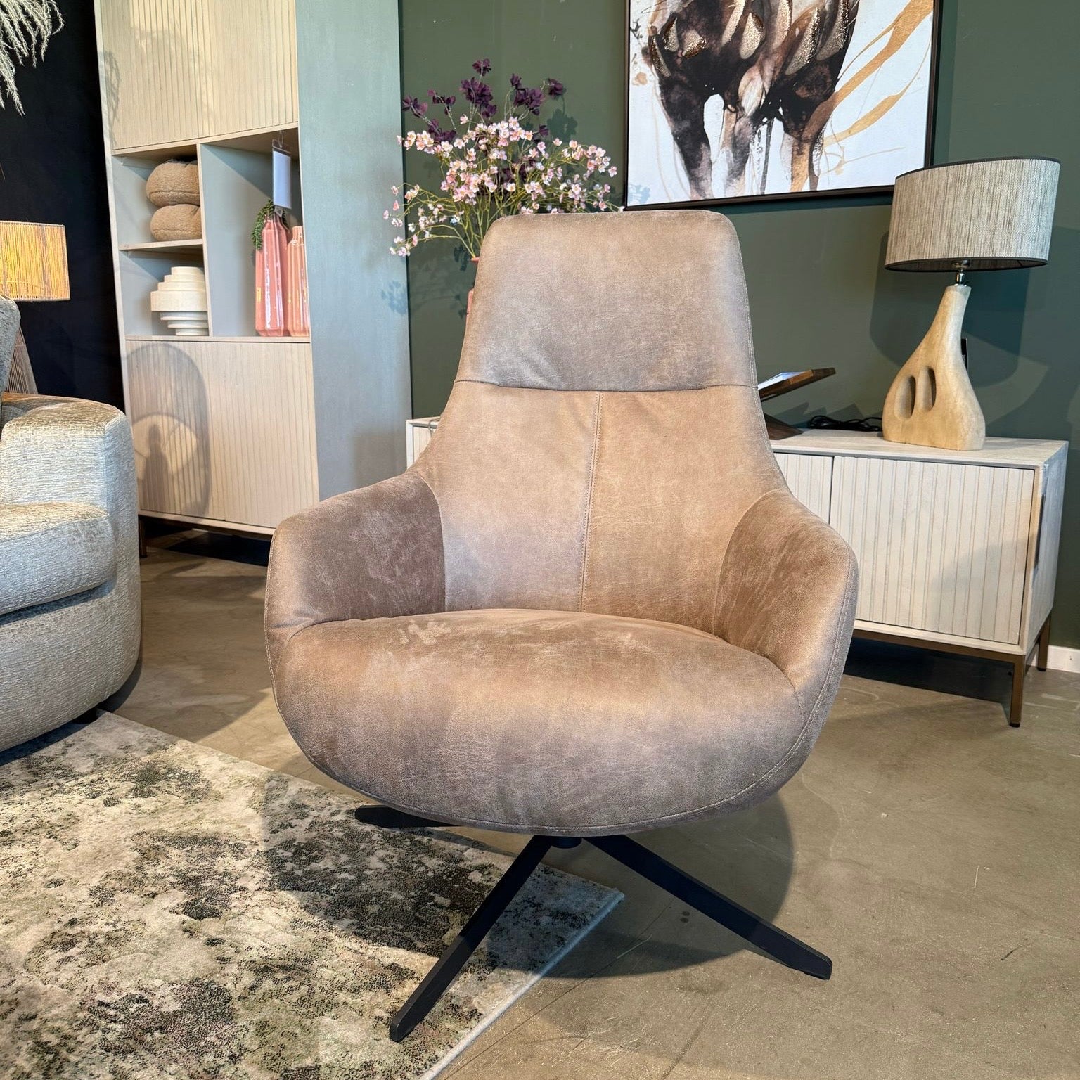 Fauteuil Hampton - Microleder Liver 10