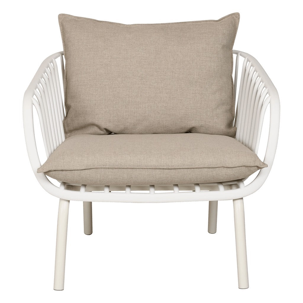 Tuinset Luka Wit – Complete Loungeset met Kussens – Modern & Onderhoudsvrij