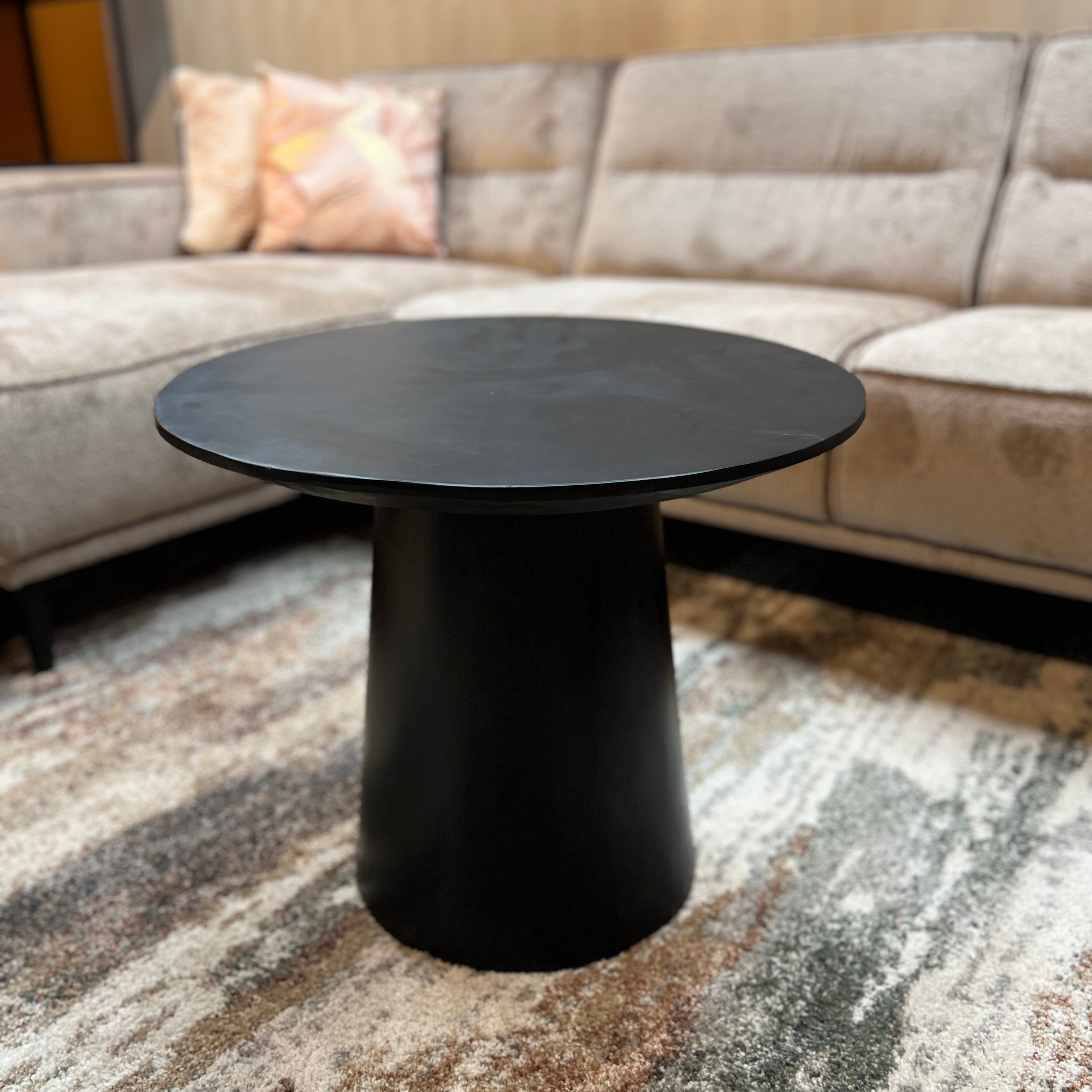Ronde Salontafel Zwart 60 cm
