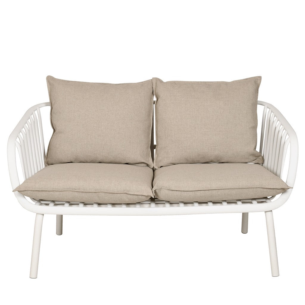 Tuinset Luka Wit – Complete Loungeset met Kussens – Modern & Onderhoudsvrij