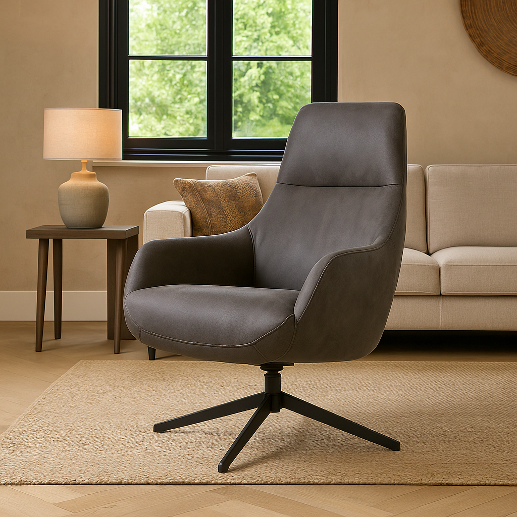 Fauteuil Hampton - Microleder Liver 10