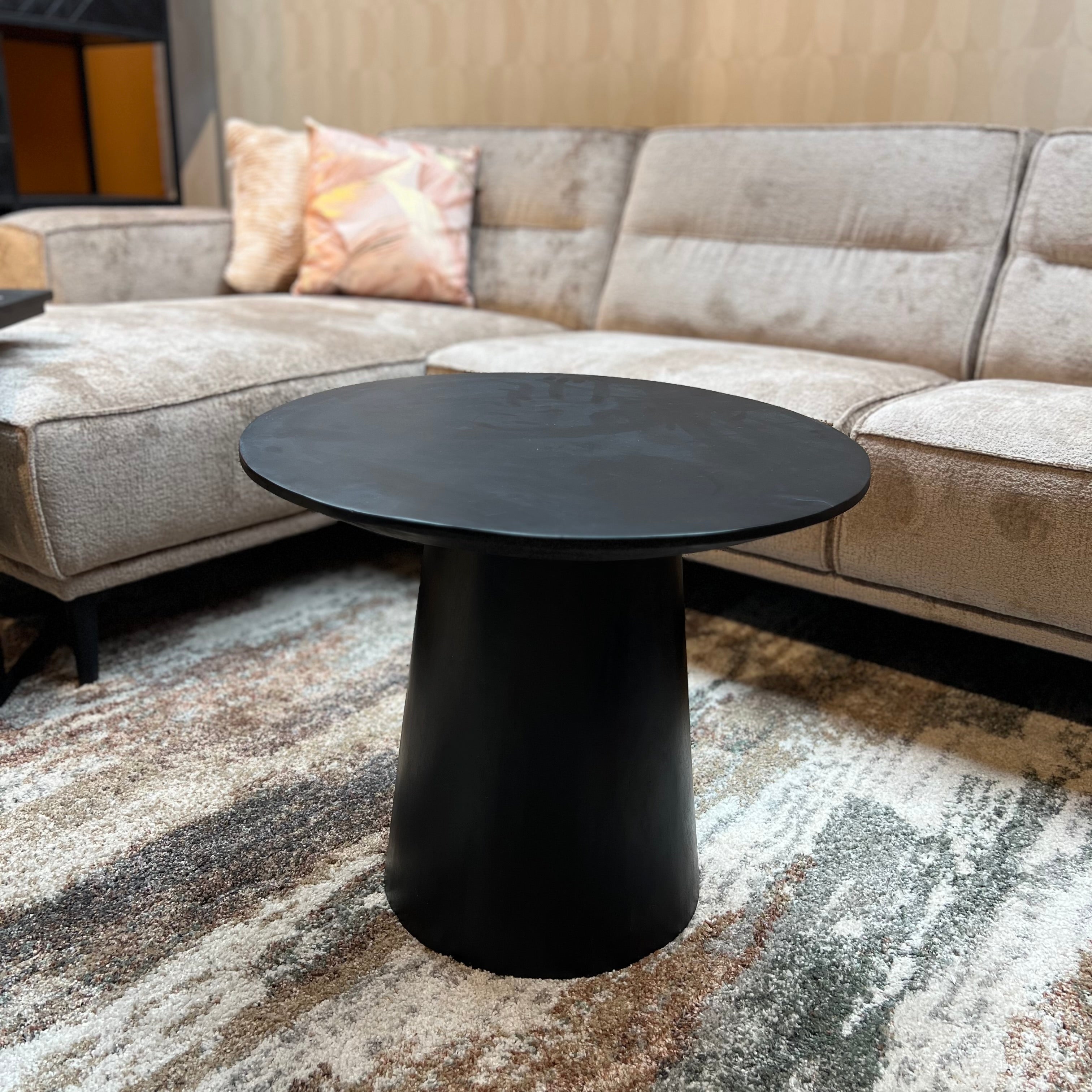 Ronde Salontafel Zwart 60 cm