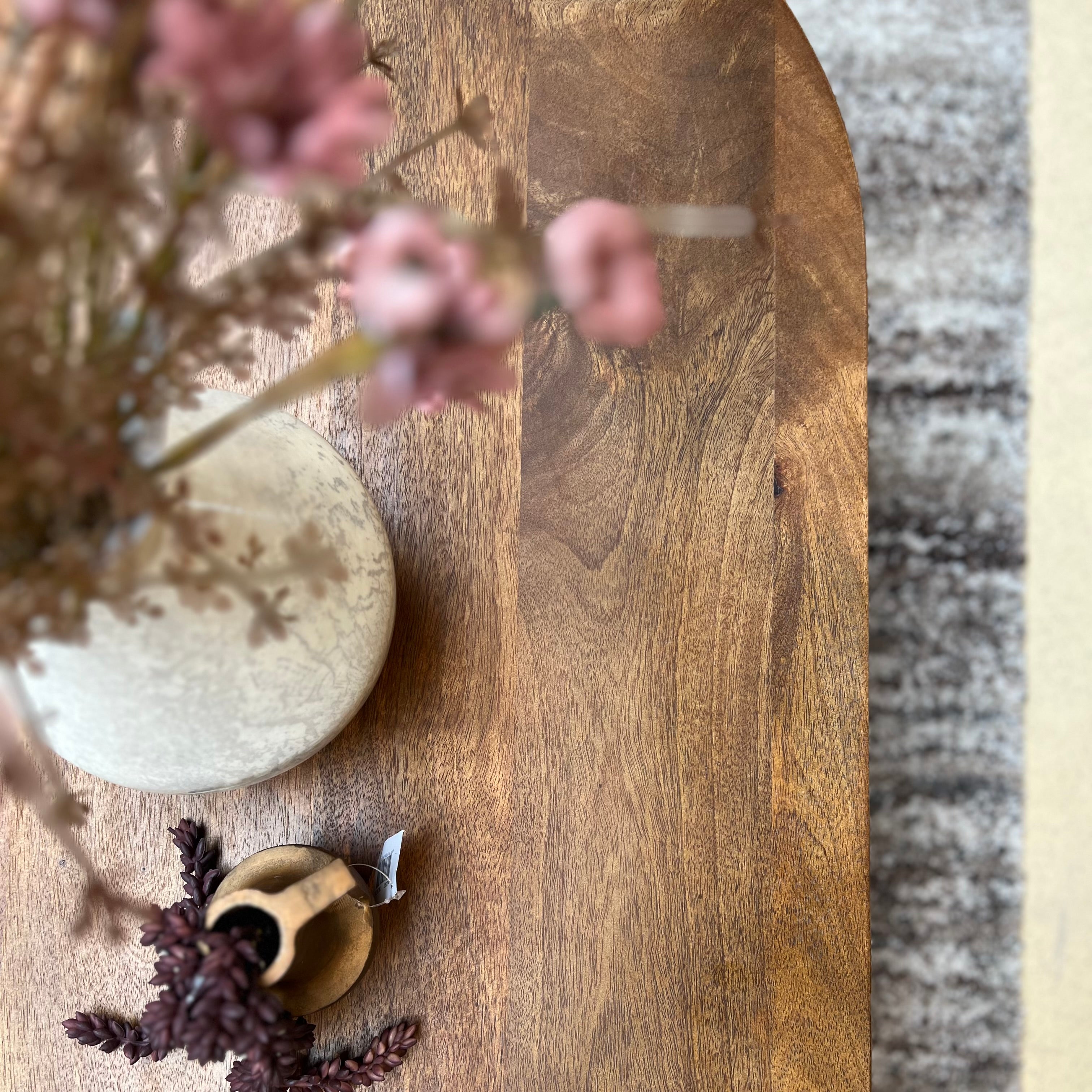 Salontafel Ovaal Mangohout Walnoot 120 cm