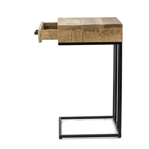 Bijzettafel met lade - Mangohout - Afgeprijsd