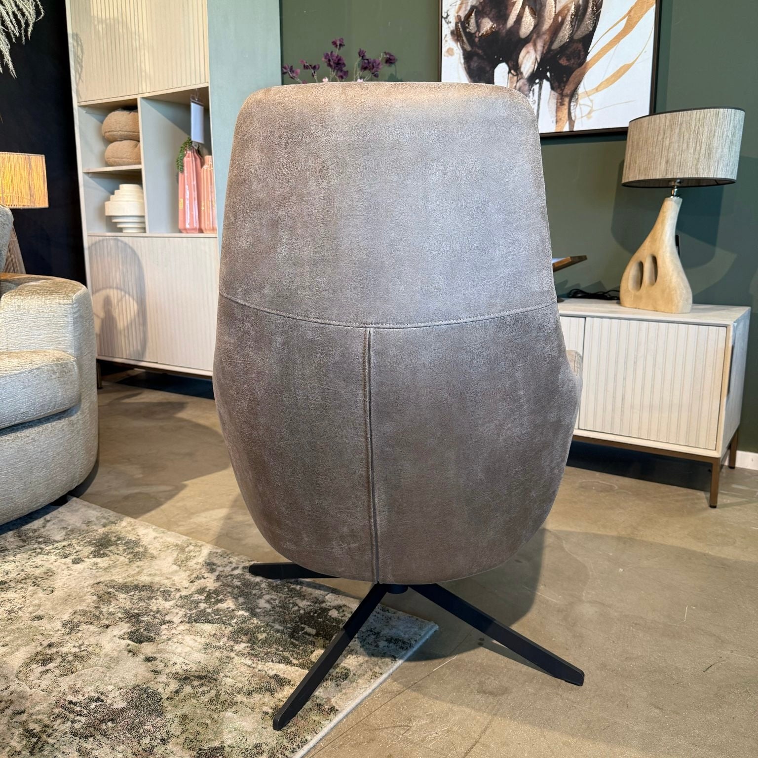 Fauteuil Hampton - Microleder Antraciet 67