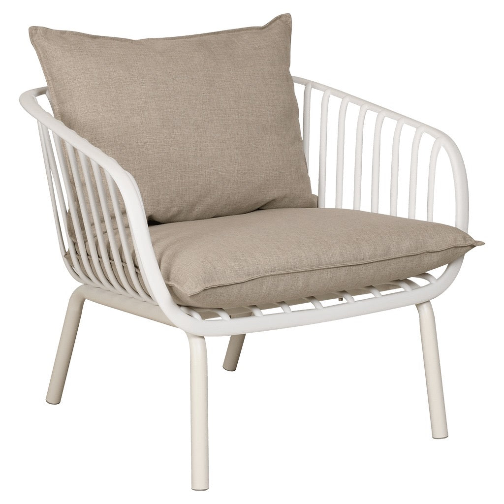 Tuinset Luka Wit – Complete Loungeset met Kussens – Modern & Onderhoudsvrij