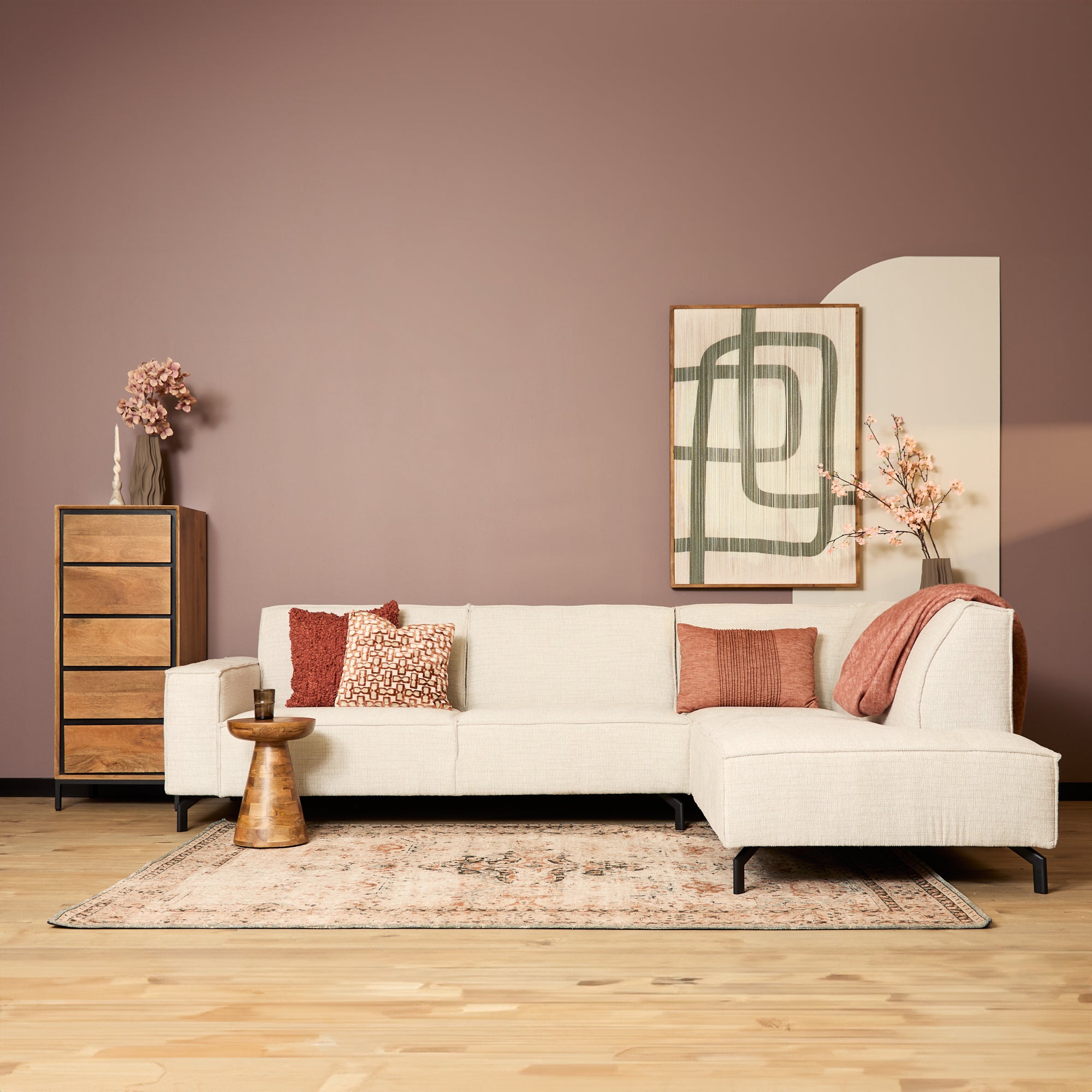 MySofa Floris | 2,5 zits + Divan Rechts | Beige | Baltimore