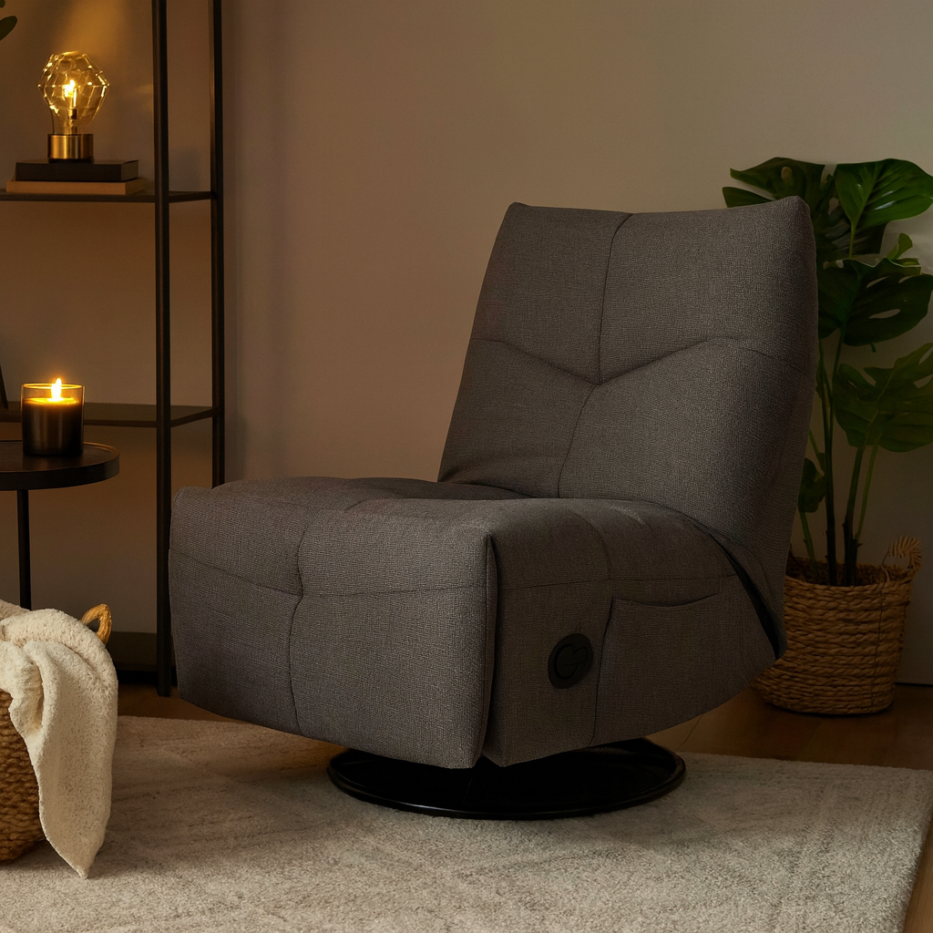 Relaxfauteuil Lazy | Draaibaar | Dark Grey