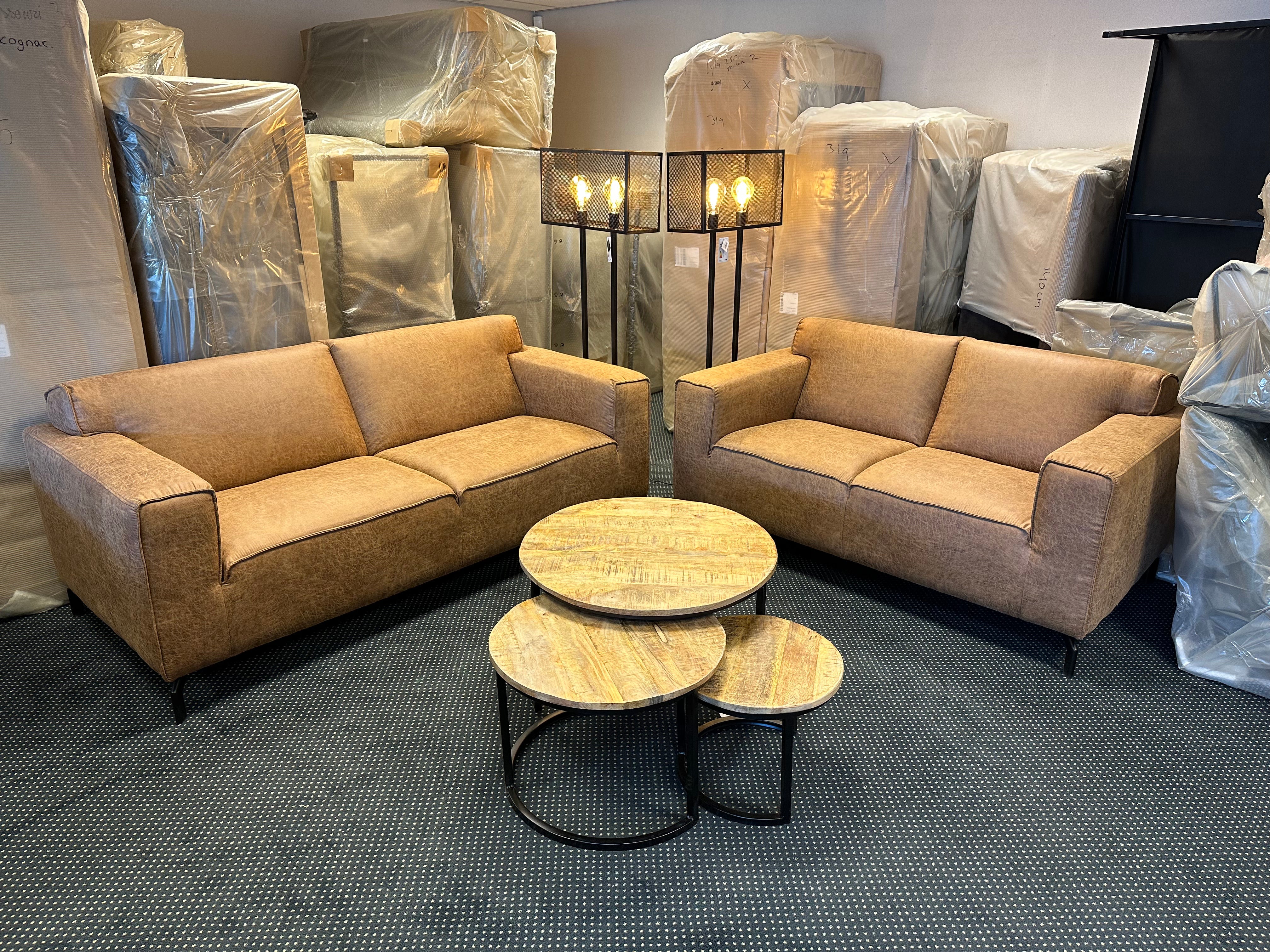 Bankstel Set I Vigo I 2+2,5 set I Cognac