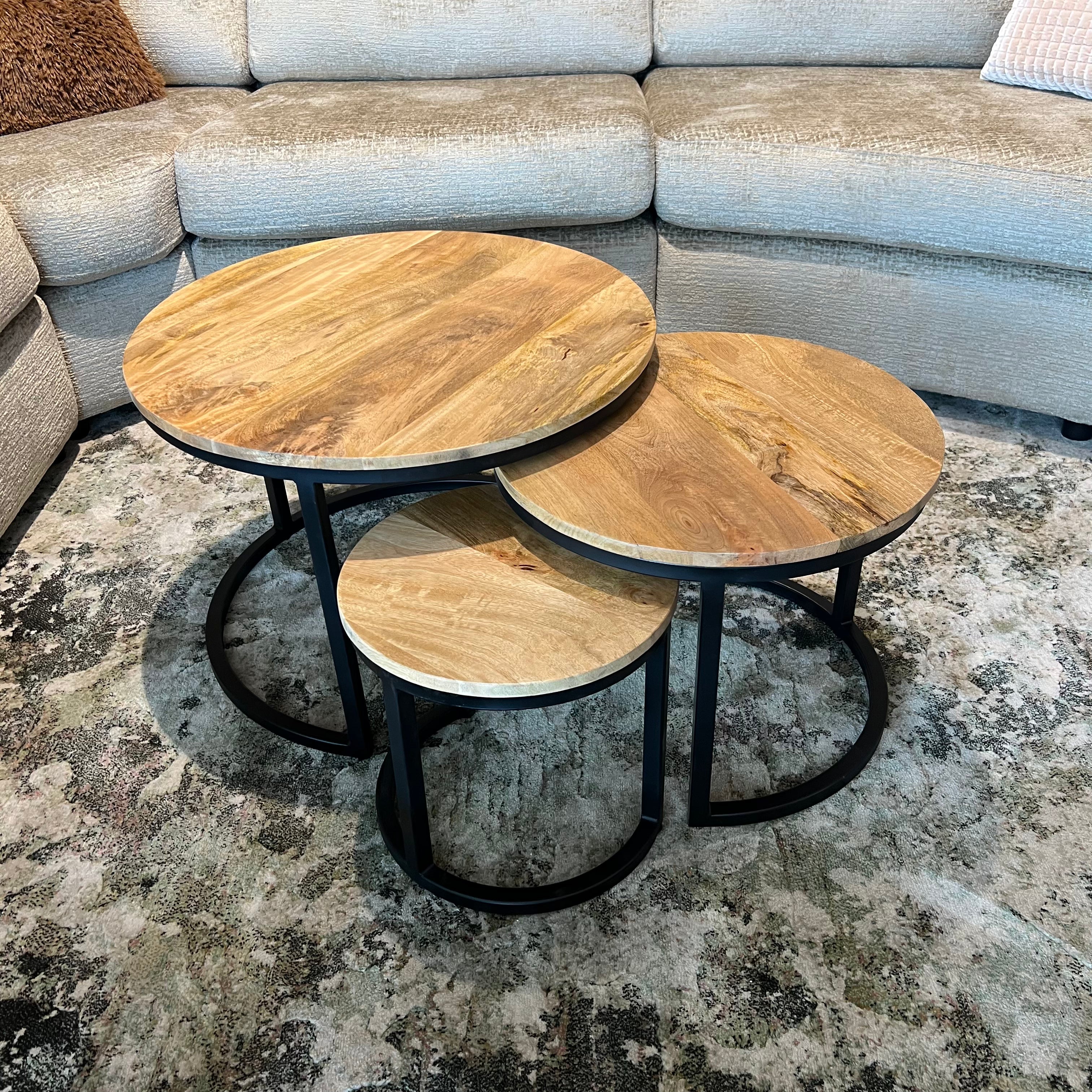 Salontafel Britt - Set van 3 Mangohout