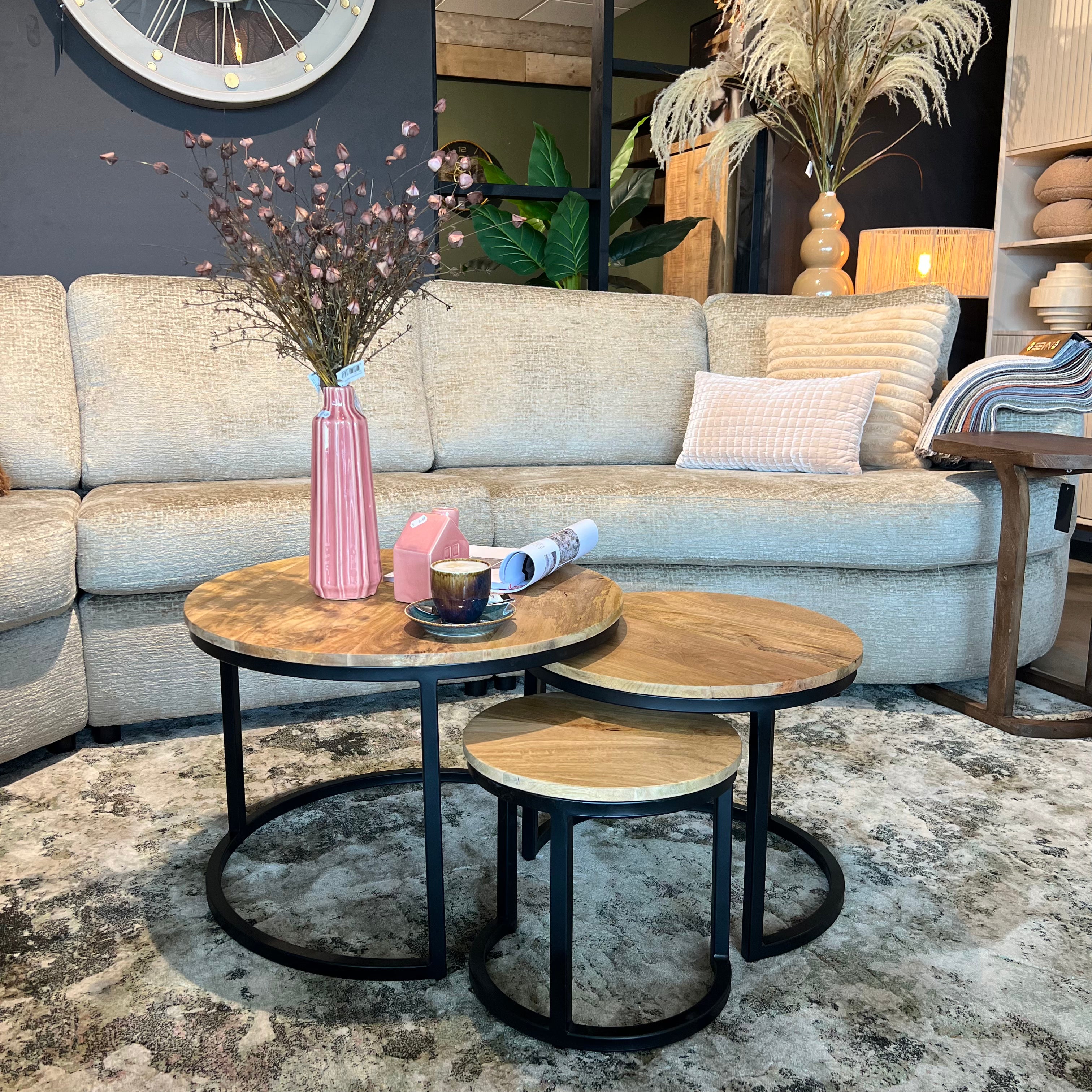 Salontafel Britt - Set van 3 Mangohout