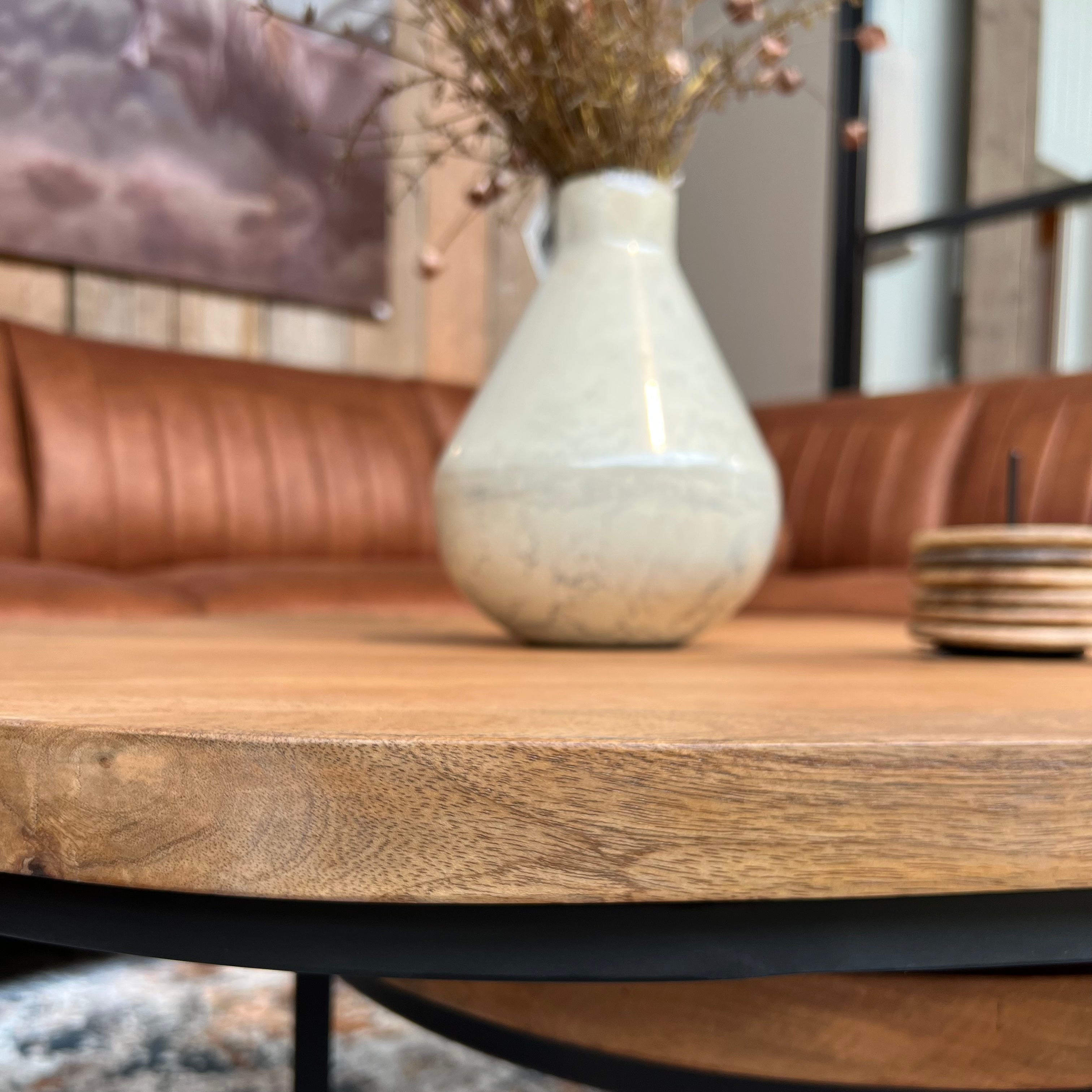 Bridge 3-Delige Ovale Salontafelset extra dik blad